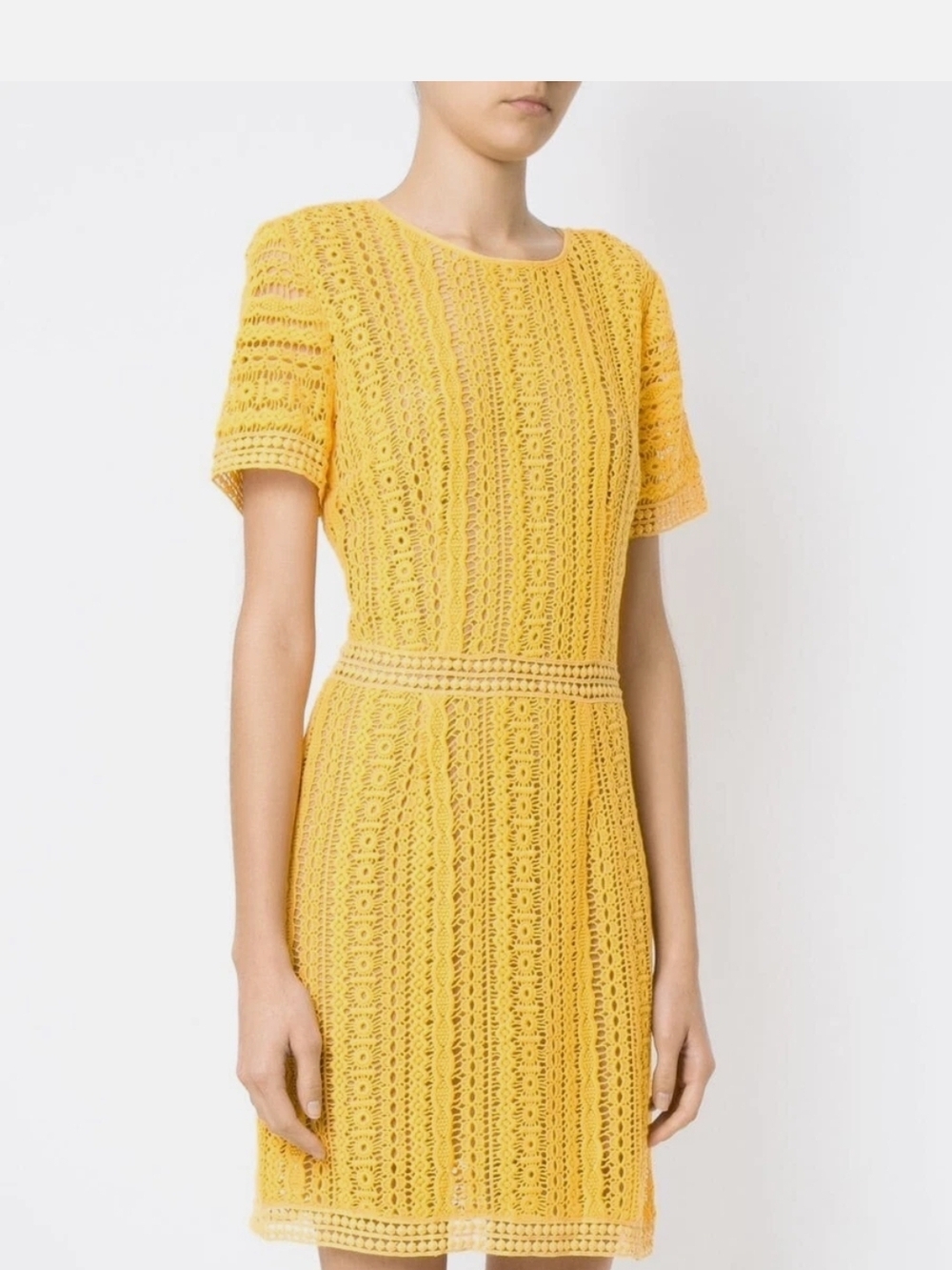 Michael Kors Bright Yellow Lace Mini Dress - Picture 4 of 9